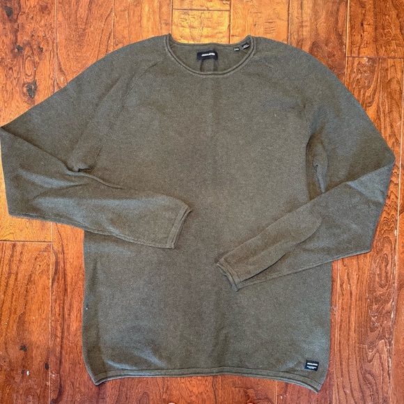 Jack and Jones Army Green Crew Waffle Knit Sweater Size XXL - Picture 4 of 9